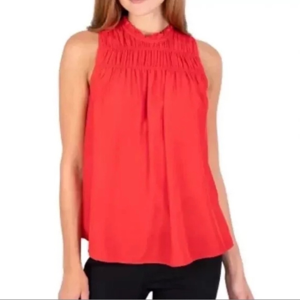 JOIE Limited Edition Women's Red Sleeveless Top Smocked Neck Small - NWT $198